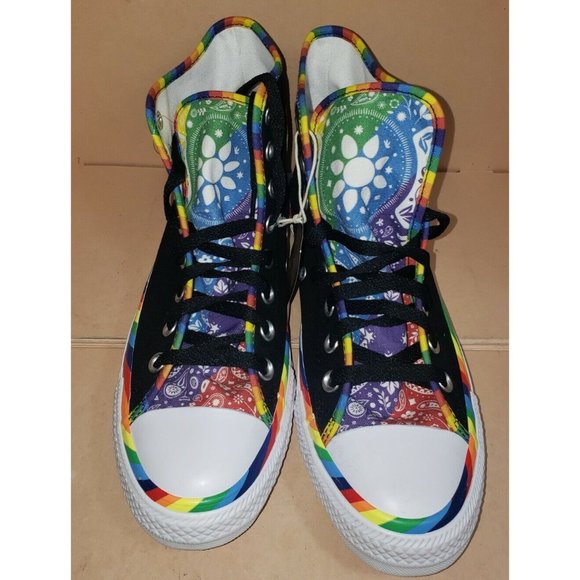 Converse Chuck Taylor All Star Rainbow Black Women's Size 9 New - Picture 5 of 7